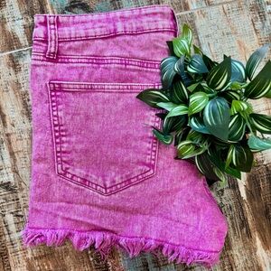 Women’s “Celebrity Pink” High-waisted Jean Shorts | #B8